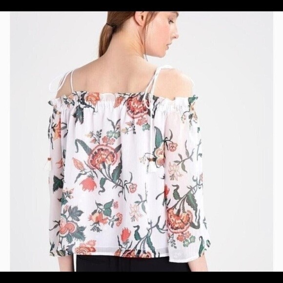 Club Monaco White Floral Print Janou Blouse Size S - Picture 2 of 9